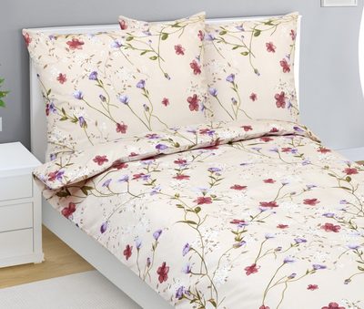 Bavlněné povlečení Fialová,Béžová,Bílá 90/391{% if product.brand.name %} – Bellatex{% endif %}