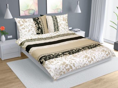 Bavlněné povlečení na dvoudeku Béžová 90/927{% if variant.name %} – 200x220 cm, 2ks 70x90 cm (200 cm šířka x 220 cm délka prodloužená){% endif %}