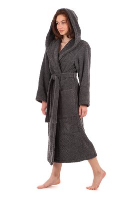 Bavlněný župan s kapucí Athena antracitový 31 16 9551{% if variant.name %} – XL{% endif %}