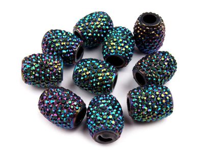 Plastové korálky s velkým průvlekem 13x15 mm 5 kusů{% if variant.name %} – 7 (048) tyrkys zel.{% endif %}