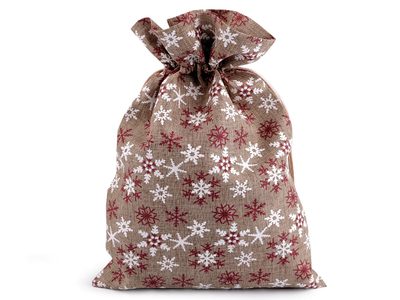 Dárkový vánoční / mikulášský pytlík 20x30 cm{% if variant.name %} – 3 přírodní stř.{% endif %}
