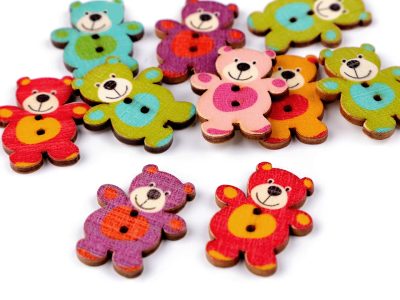 Dřevěný dekorační knoflík medvídek 10 kusů{% if product.brand.name %} – Galanterka{% endif %}