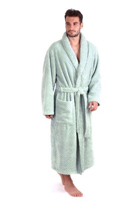 Bavlněný župan Athena s límcem olivová 21 16 6251{% if product.brand.name %} – Vestis{% endif %}