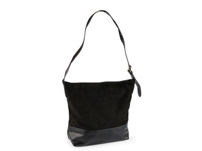 Kabelka velká s kombinací broušené kůže 40x34 cm - 2 černá