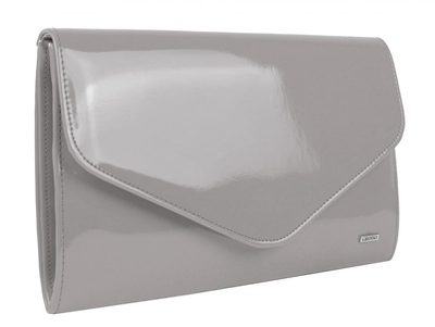 Světle šedá lakovaná společenská listová kabelka SP102 GROSSO{% if product.brand.name %} – Grosso{% endif %}