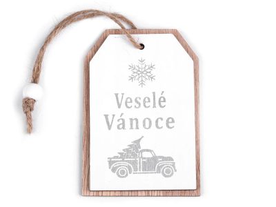 Dřevěný štítek / visačka Veselé Vánoce{% if product.brand.name %} – Stoklasa{% endif %}