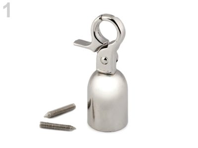 Koncovka s karabinou na ucha tašek / šňůry{% if variant.name %} – 1 (15 mm) nikl{% endif %}