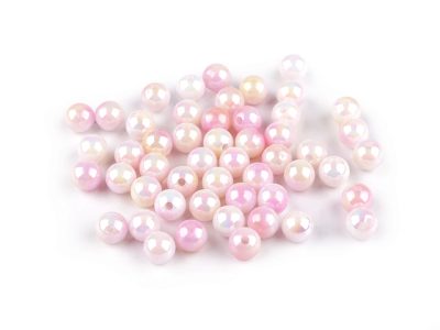Plastové korálky s mermaid efektem Ø8 mm 20 g{% if variant.name %} – 3 růžová nejsv.{% endif %}