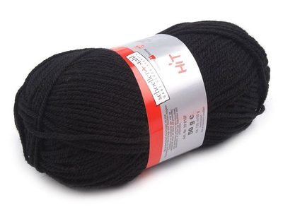 Hit Pletací příze 50 g{% if variant.name %} – 2 (0002) černá{% endif %}