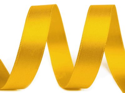 Atlasová stuha oboulící svazky šíře 15 mm návin 5 metrů{% if variant.name %} – 207 žlutá{% endif %}