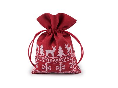 Dárkový vánoční pytlík 12,5x17,5 cm{% if variant.name %} – 2 červená tmavá{% endif %}