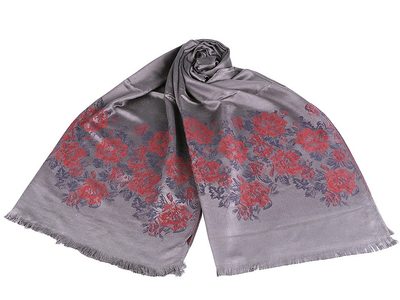 Šála typu pashmina květy růže 70x175 cm{% if product.brand.name %} – Stoklasa{% endif %}