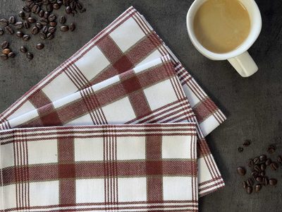 Utěrka Extra savá 50x70 cm Káro bordó 3 ks – fotka 1