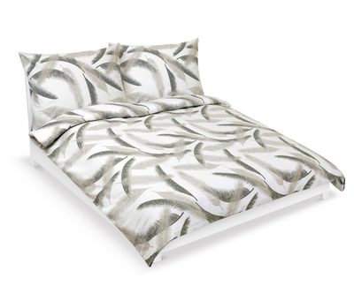 Povlečení krep na dvoudeku Šedá,Bílá 80/929{% if variant.name %} – 1ks 200x200, 2ks 70x90 cm{% endif %}