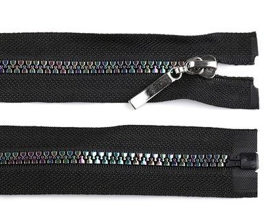 Duhový kostěný zip šíře 5 mm délka 50 cm - 322 černá
