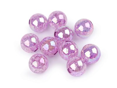Plastové korálky s AB efektem Ø15 mm 10 kusů{% if variant.name %} – 3 fialová sv.{% endif %}