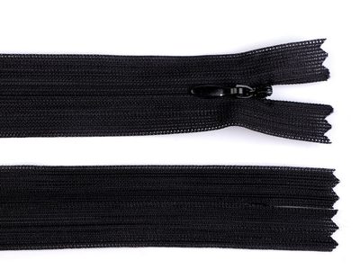 Spirálový zip skrytý šíře 3 mm délka 55 cm dederon{% if variant.name %} – 332 Black{% endif %}