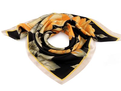 Saténový šátek růže 70x70 cm{% if variant.name %} – 4 černá béžová světlá{% endif %}