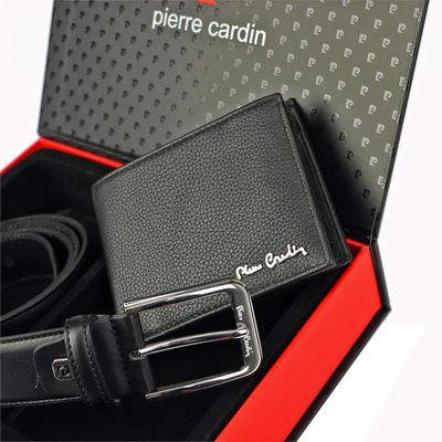 Pierre Cardin Dárková pánská luxusní sada kožený opasek a peněženka – fotka 3
