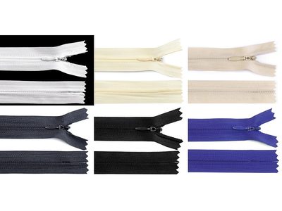 Spirálový zip skrytý šíře 3 mm délka 45 cm{% if product.brand.name %} – Stoklasa{% endif %}