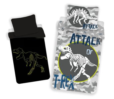 Povlečení T-rex svítící Bavlna, 140/200, 70/90 cm{% if product.brand.name %} – Jerry Fabrics{% endif %}