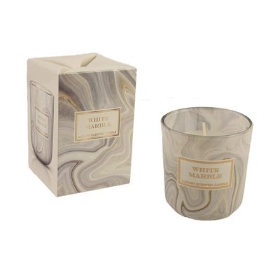 Svíčka ve skle 150g - MARBLE White MB0013 - dia 8 x 8 cm{% if product.brand.name %} – Morex{% endif %}