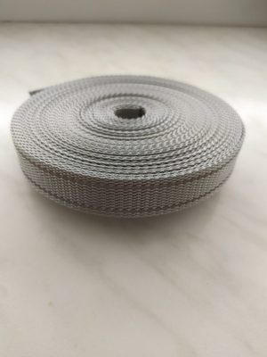 Popruh PES 20 mm s reflexními  pásky návin 11 METRŮ{% if variant.name %} – 0027 šedá{% endif %}