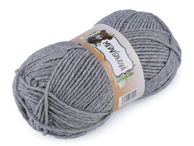 Pletací příze medvídková 100 g - 8 (82086) šedá světlá