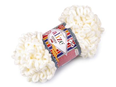 Pletací příze Alize Puffy Fine 100 g{% if variant.name %} – 2 (62) krémová světlá{% endif %}