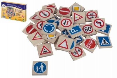 Pexeso dopravní značky dřevo 36ks 4x4x0,6cm v krabici{% if product.brand.name %} – Detoa{% endif %}