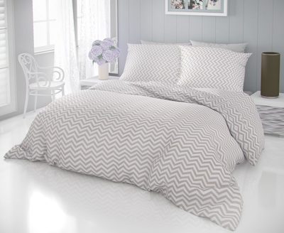 Bavlněné povlečení CROSS béžové 200x200, 70x90cm{% if product.brand.name %} – Kvalitex{% endif %}