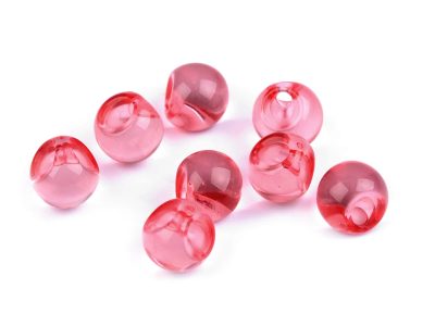 Plastový transparentní korálek / knoflík Ø13 mm 10 g{% if variant.name %} – 3 červená{% endif %}