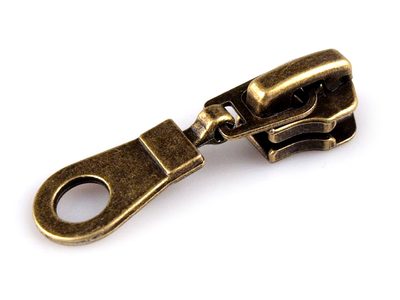 Jezdec ke kovovým staromosazným zipům 6 mm 10ks{% if variant.name %} – staromosaz{% endif %}