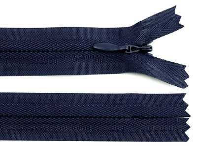 Zip skrytý nedělitelný 3 mm délka 25 cm{% if variant.name %} – 330 modrá tmavá{% endif %}