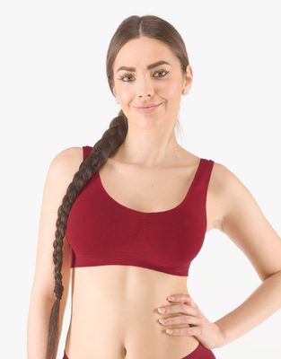 Bambusová Top sportovní podprsenka PureLine 07011P{% if variant.name %} – brandy - S/M{% endif %}