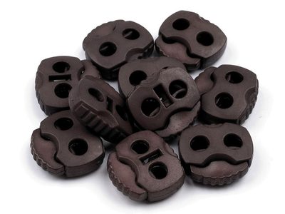 Brzdičky s dvěma dírkami 20x20 mm 10 ks{% if variant.name %} – 2 hnědá tm.{% endif %}