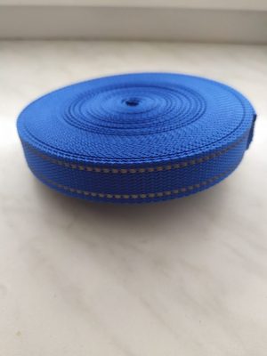 Popruh PES 20 mm s reflexními  pásky návin 11 METRŮ{% if variant.name %} – 0044 modrá{% endif %}