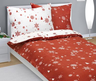 Povlečení MIKROFLANEL Terrakota,Bílá 95/269 140x200, 70x90 cm – fotka 3
