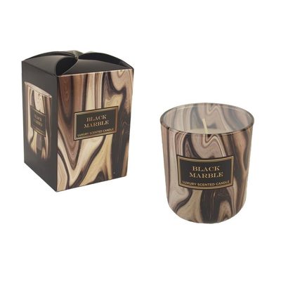 Svíčka ve skle 150g - MARBLE Black MB0014 - dia 8 x 8 cm{% if product.brand.name %} – Morex{% endif %}