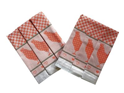 Utěrka Extra savá 50x70 Slepičky oranžové - 3 ks – fotka 1
