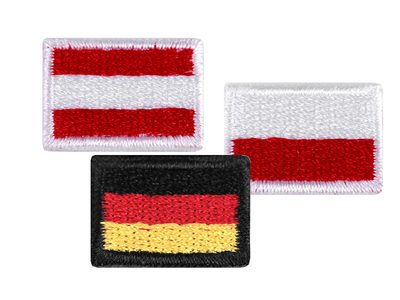 Nažehlovačka mini vlajka - německá, rakouská, polská{% if product.brand.name %} – Stoklasa{% endif %}