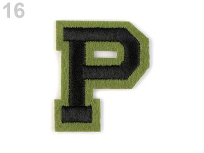 Nažehlovačka písmena černo/zelená{% if variant.name %} – 16 "P" zelená{% endif %}