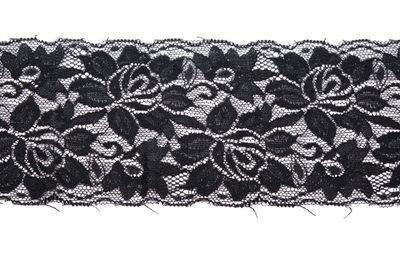 Krajka elastická 142 šíře 9,5 cm černá METRÁŽ{% if product.brand.name %} – Galanterka{% endif %}