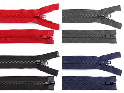 Zip kostěný 5 mm dělitelný 2 jezdce / dvoucestný 65 cm bundový{% if product.brand.name %} – Stoklasa{% endif %}