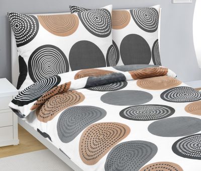 Povlečení MIKROFLANEL Béžová,Hnědá,Šedá 95/564 140x200, 70x90 cm{% if product.brand.name %} – Bellatex{% endif %}