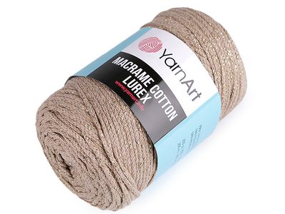 Pletací příze Macrame Cotton lurex 250 g{% if variant.name %} – 4 (735) béžová zlatá{% endif %}