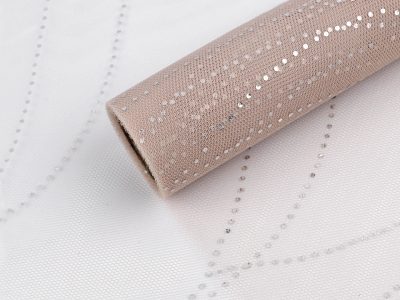 Tyl dekorační šíře 36 cm s AB efektem návin 4,5 m{% if variant.name %} – 2 béžová světlá{% endif %}