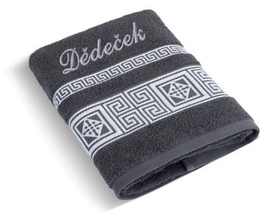 Froté ručník řecká kolekce se jménem DĚDEČEK Šedá 155/044 50x100 cm{% if product.brand.name %} – Bellatex{% endif %}