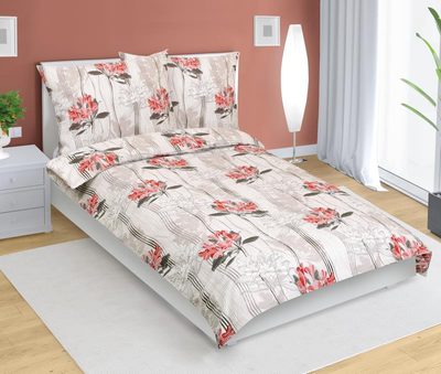 Krepové povlečení Červená,Béžová 80/236{% if product.brand.name %} – Bellatex{% endif %}