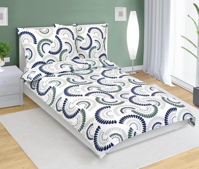 Krepové povlečení Modrá,Zelená 80/516{% if product.brand.name %} – Bellatex{% endif %}